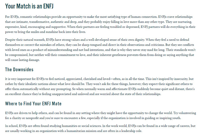 Which personality type is your Love Match?