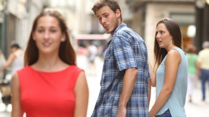 Why would a guy stare at another girl when he’s with his girlfriend?