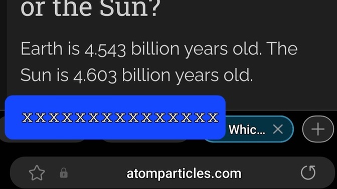 What is the age difference between our earth and our sun?