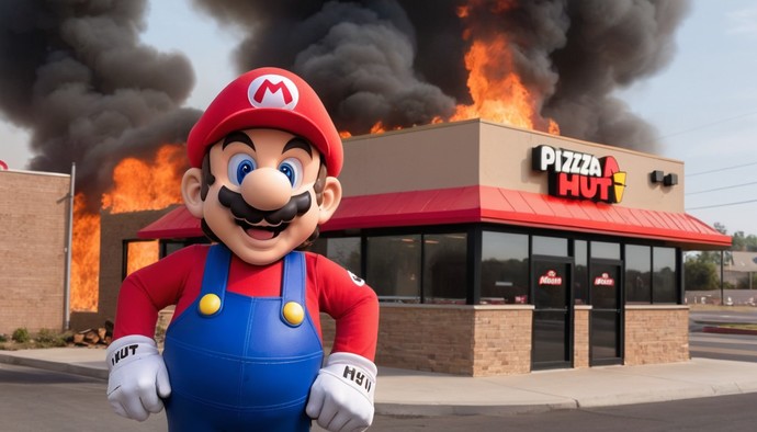 Why do YOU think Mario burned this pizza hut?