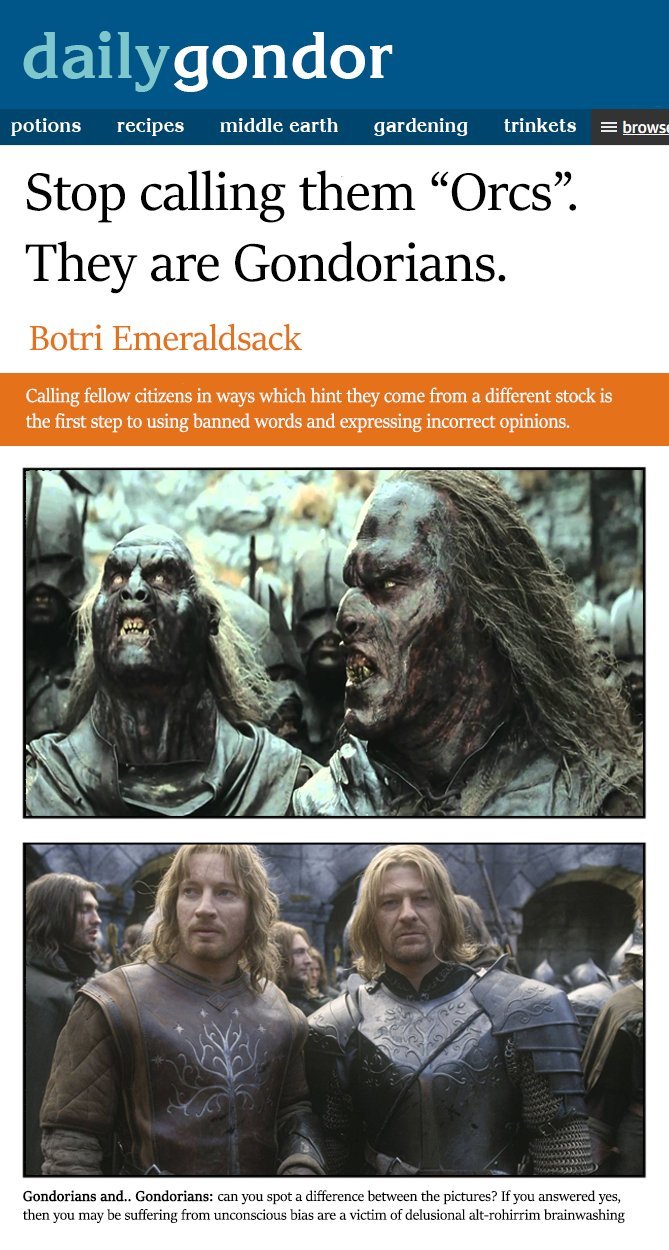 Are Orcs the victims of Orcphobic Racism from Elves, Men and Dwarves?