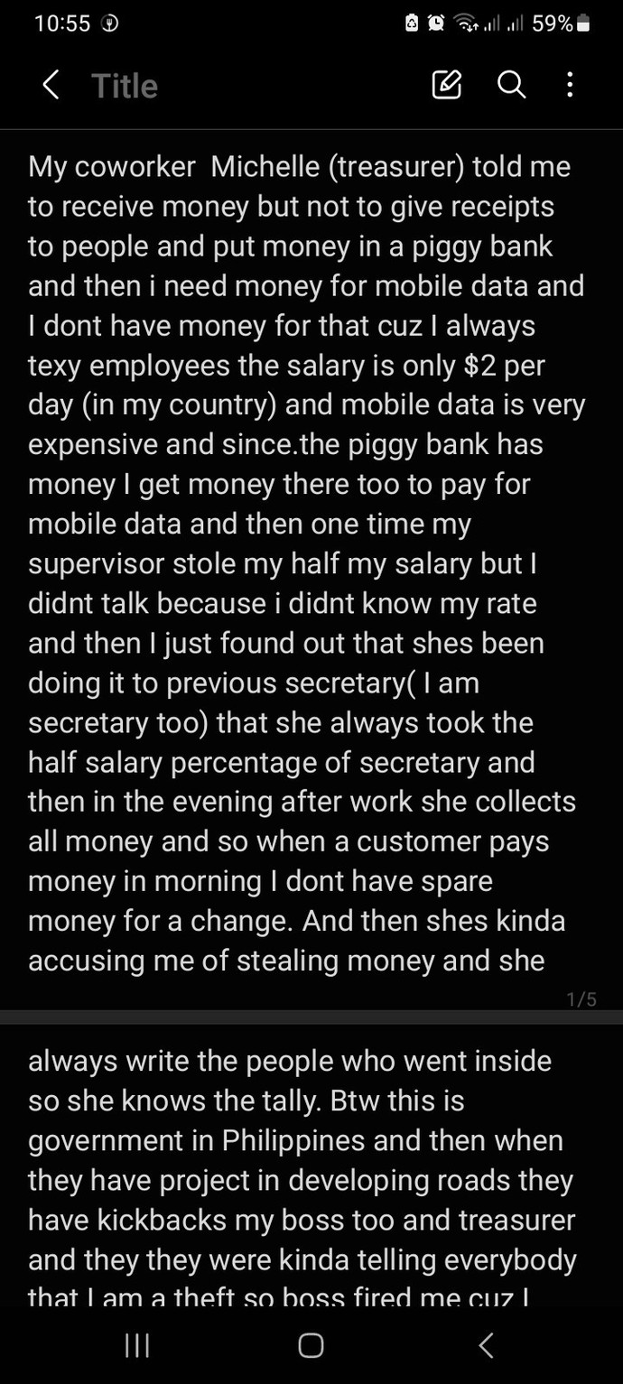 Why does my boss fired me if he is doing the same as well as his treasurer?
