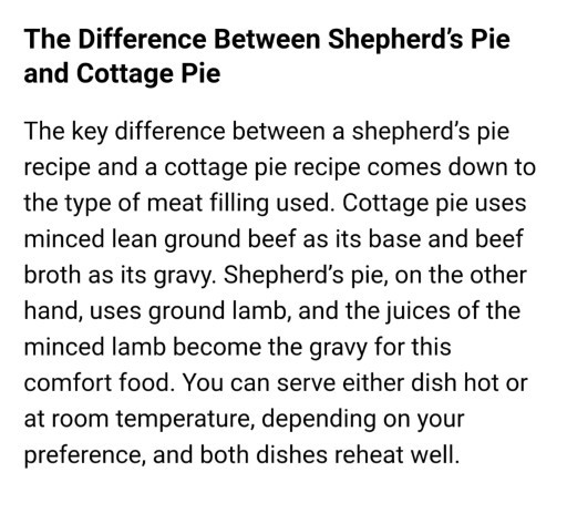 Cottage pie or Shepherd's pie?