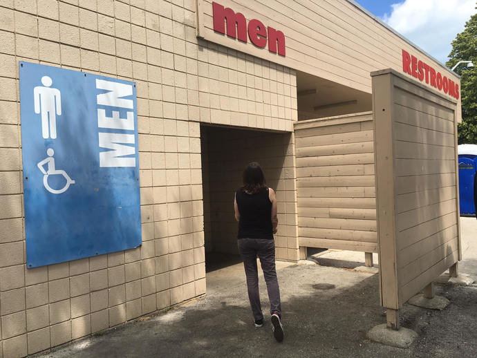 If a woman uses the mens room does that mean she automatically identifies as a man?