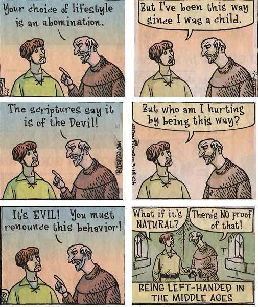 Did you know for a large time in our history if you were left handed you would be ostracized or condemned for it?