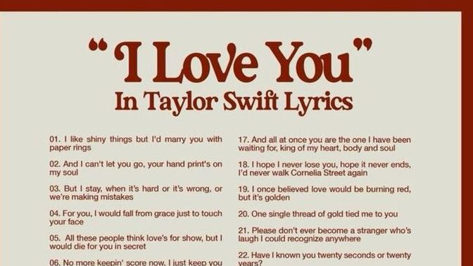 Which Taylor Swift's I Love You lyrics are you?