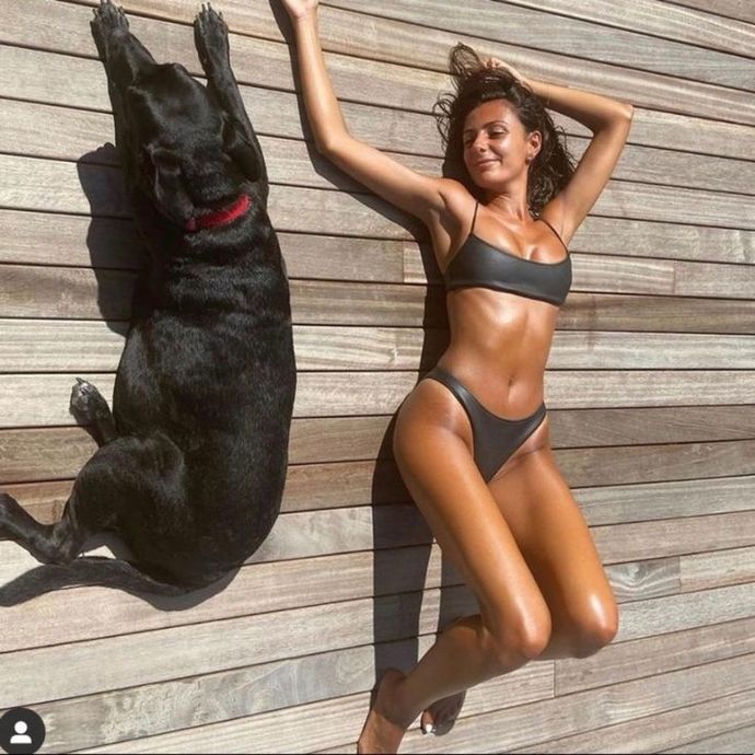 Needed a hot chick. But could only find her with a dog. Her true love.