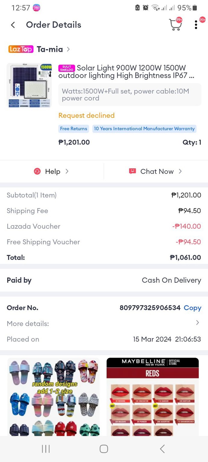 My neighbor ordered something and cancalled it last minute? Whos to blame him or his niece?