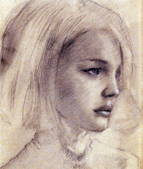 . Quick sketch from memory/imagination but I must have been thinking about Natalie Portman subconsciously. 