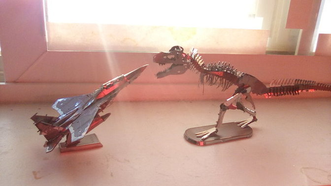 Would you spend a combined 8 hours making these (3 hours on the jet, 5 hours on the dinosaur) ?