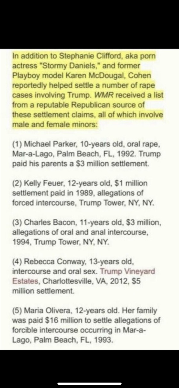Were you aware of this concerning Donald Trump?