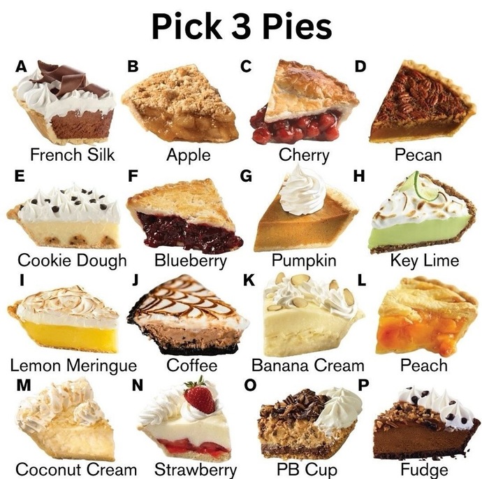 What are your 3 favorite pies?