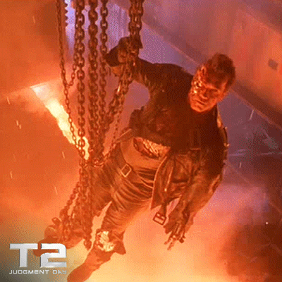 If YOUR Terminator body guard gave YOU a thumbs up as he slowly descends into a vat of Molten Steel how would you feel?
