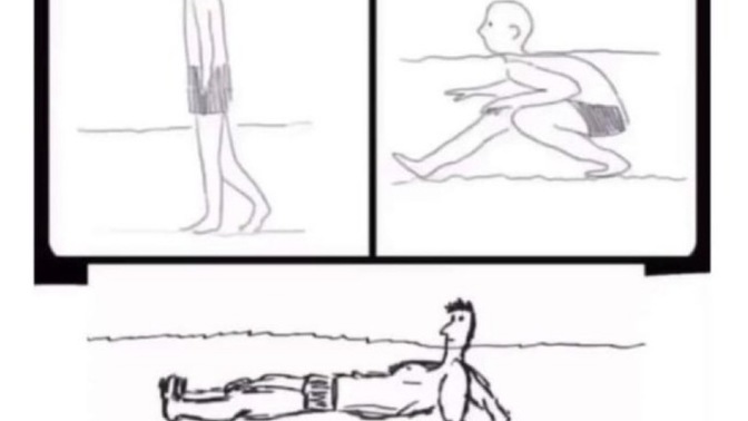 How do you walk in shallow water?