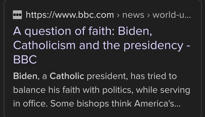 a sincere catholic, biden "tries" they apologize, so biden seems good