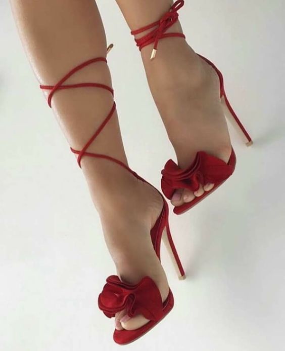 which red high heels would look best on you?