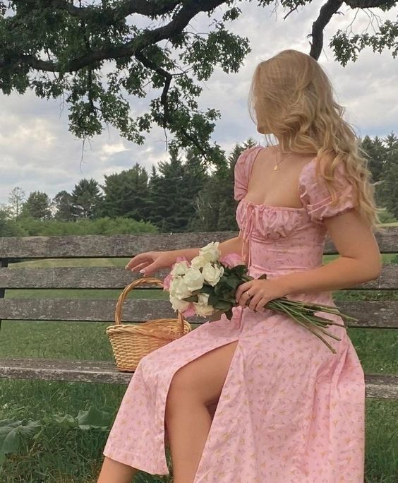 Which of these outfits gives the most cottagecore vibes?