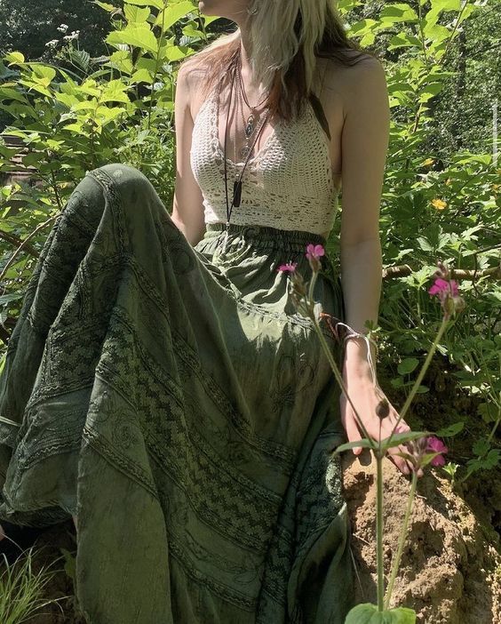 Which of these outfits gives the most cottagecore vibes?