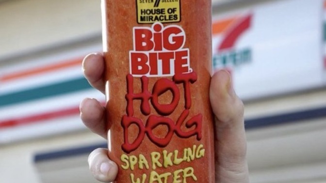 7-11 is releasing hot dog flavored sparkling water, would you try it?