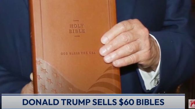 If you caught your partner buying Trumps $60 bible what would you think?