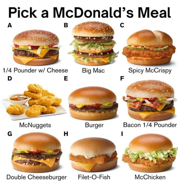 Pick a McDonalds meal?