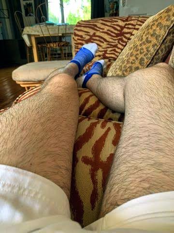 Mans natural unshaved hairy legs?