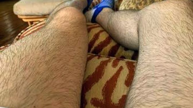 Mans natural unshaved hairy legs?