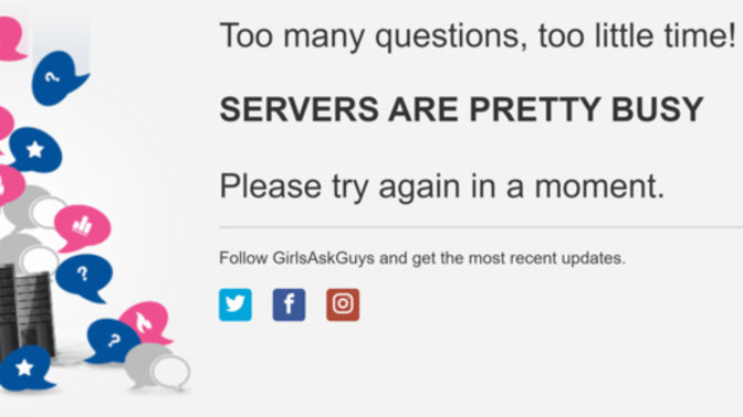 How often do you get this SERVERS ARE BUSY message?