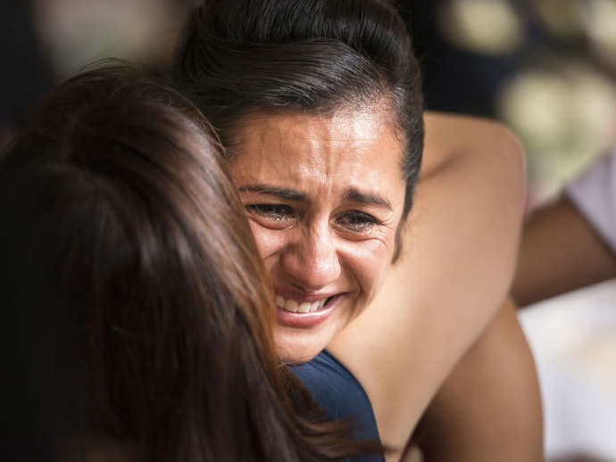 Random photo from Google of a woman crying tears of joy