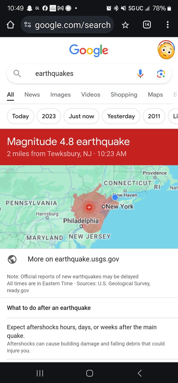 Did you feel todays earthquake and if so where were you?