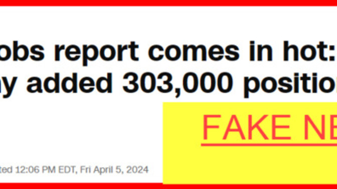 Why is the fake news reporting that the March Jobs Report was so spectacular and Biden boasting about it so much when it was a complete DISASTER?