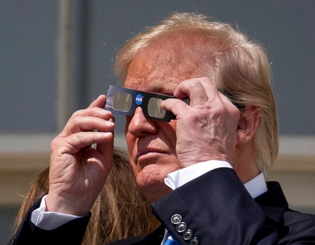 Will Donald Trump stare at the eclipse again?