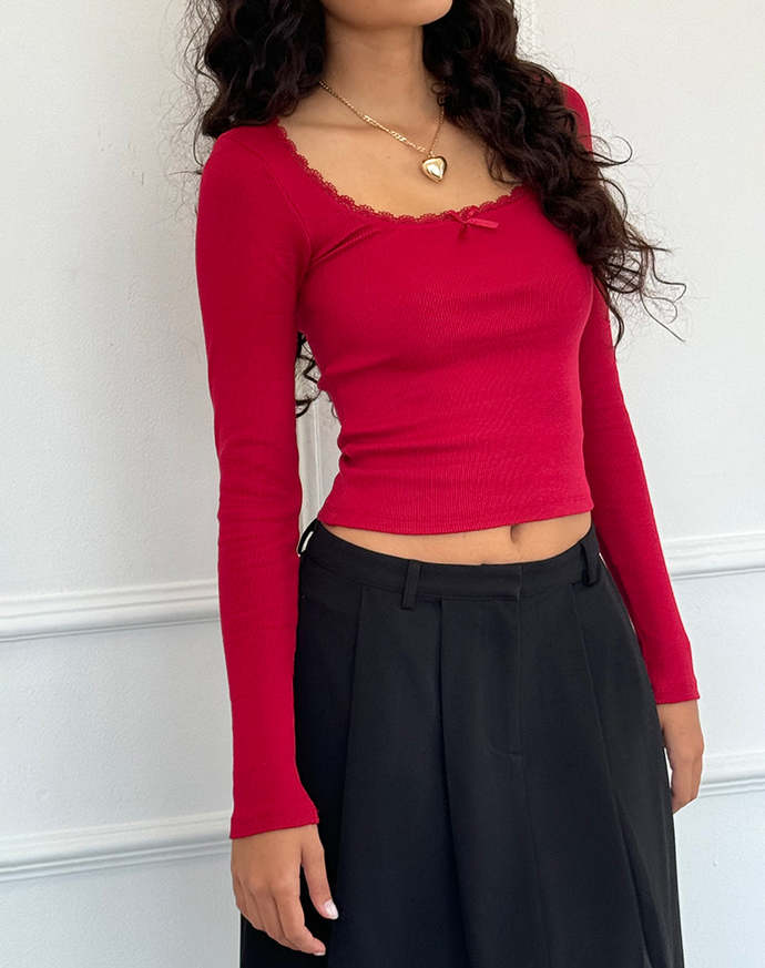 Which red top looks better and more feminine?