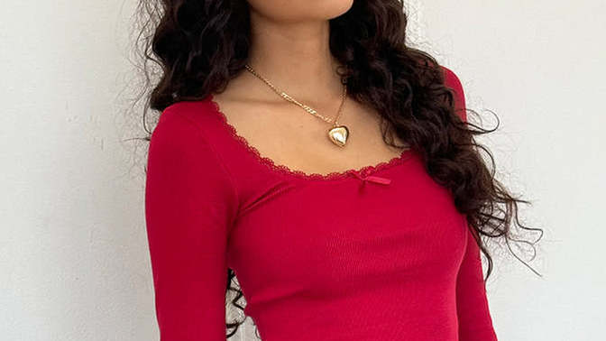 Which red top looks better and more feminine?