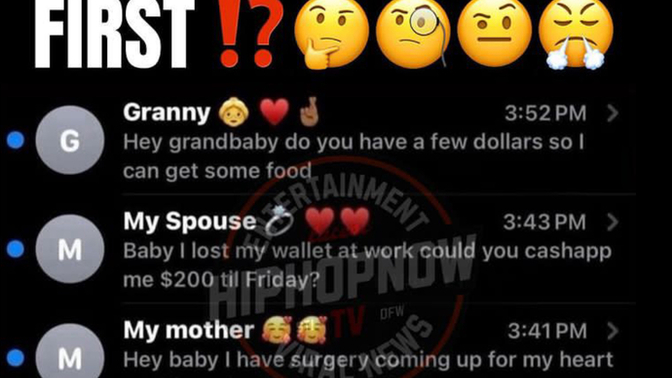 They all text you at the same time, which one you helping out first?