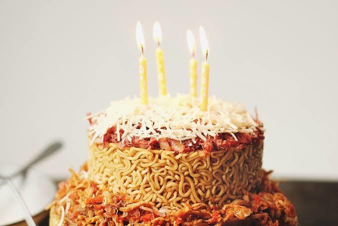 Birthday noodle cake?😂