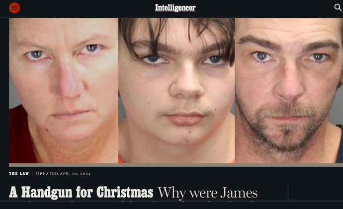 Mass shooter in middle. Parents who enabled on either side.