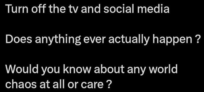 I want to stop talking and posting about politics. But when people ignore what’s going on the society gets corrupted (and harms my own livelihood)?
