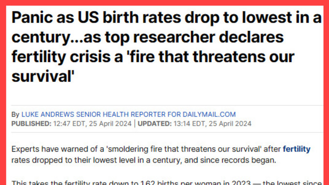 Economic Growth Rate Fell By 74% Since Biden Took Office And US Fertility Rate Fell To The Lowest Ever Recorded. When will Americans finally wake up?