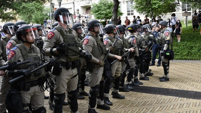 Did Texas governor Greg Abbott send more troopers to break up University of Texas student pro-Palestine protesters than he did to the border?