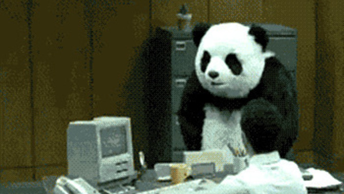What would you do if you worked an office job and a random panda started busting your stuff up?