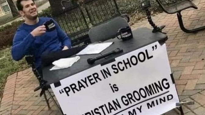 Is this correct? Would you be support Satanists & Pastafarians also getting equal time for school prayer? What would you say to change his mind?