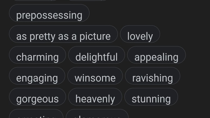 Which word do you say to compliment a woman's beauty?