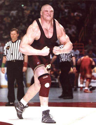 Who would win in a freestyle wrestling match, NCAA heavyweight champion Brock Lesnar or Olympic Gold Medalist Kurt Angle?
