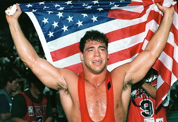 Who would win in a freestyle wrestling match, NCAA heavyweight champion Brock Lesnar or Olympic Gold Medalist Kurt Angle?