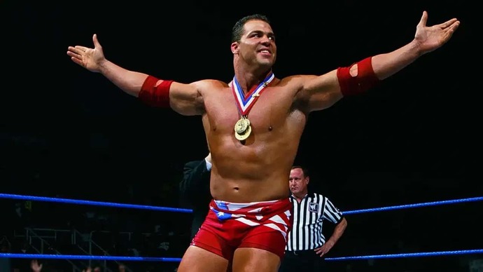 Who would win in a freestyle wrestling match, NCAA heavyweight champion Brock Lesnar or Olympic Gold Medalist Kurt Angle?
