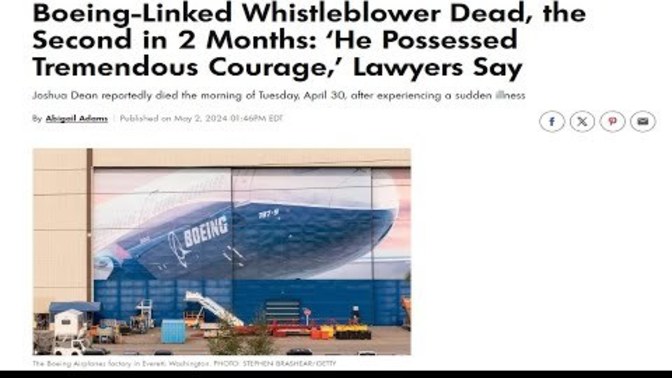 Have you heard a second Boeing Whistleblower has mysteriously died?
