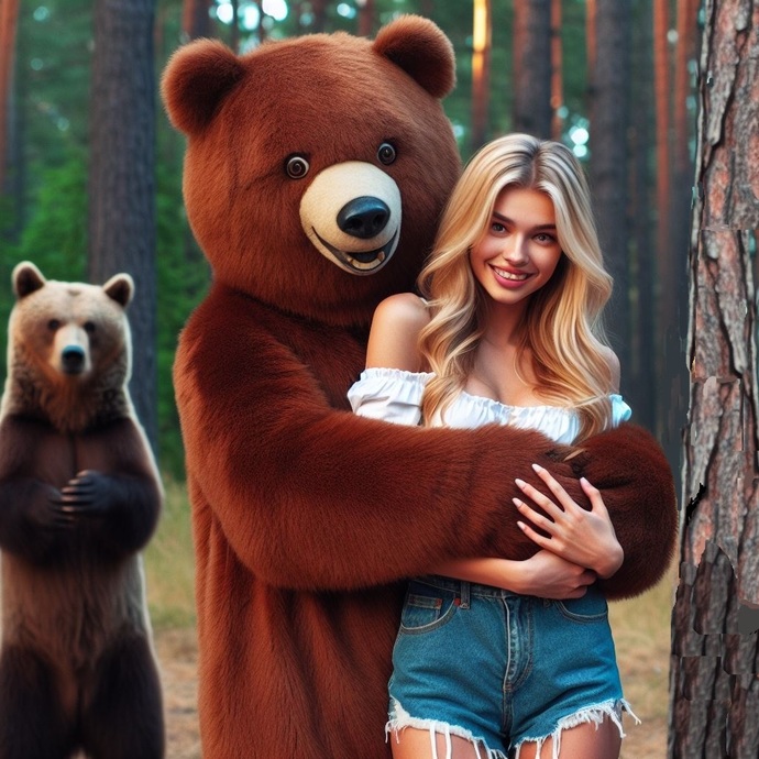 You are in the woods. You are alone. Would you rather encounter a real bear or a man in a bear costume?