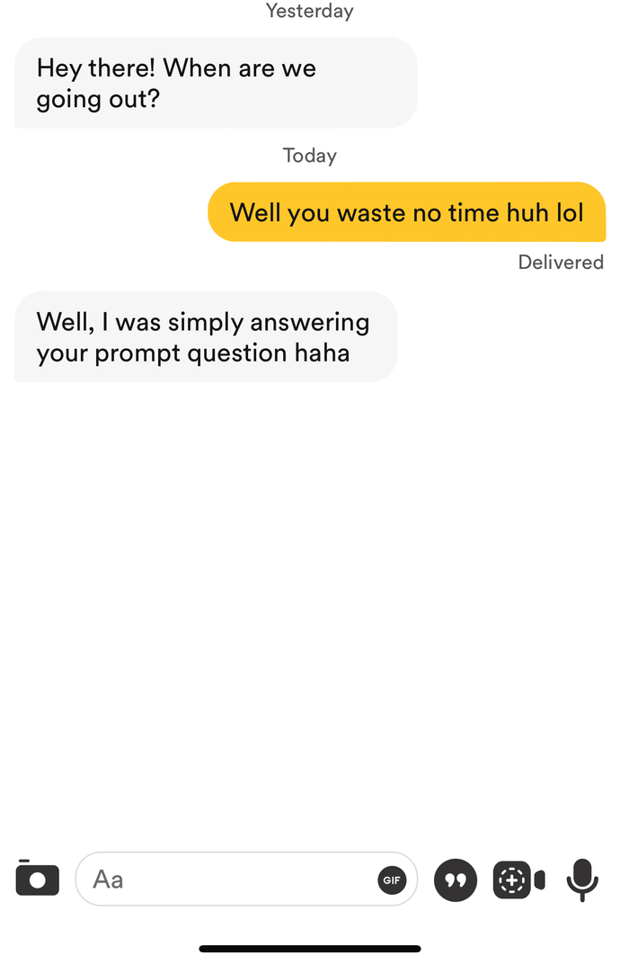 Is this guy letting me down nicely?
