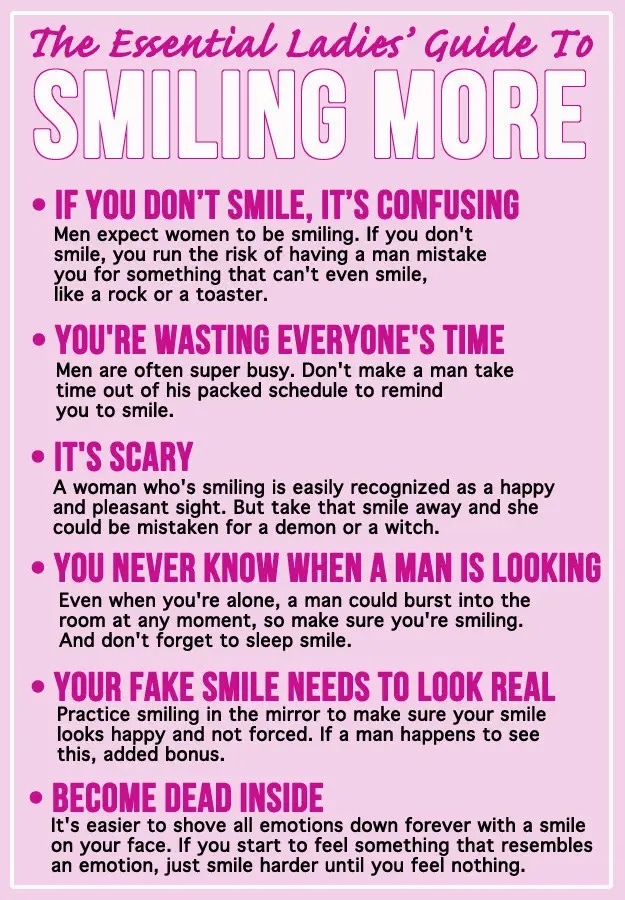 Why do men tell ladies to “smile more?”?